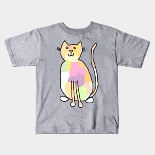 Pale Yellow Crystal Cat Kids T-Shirt